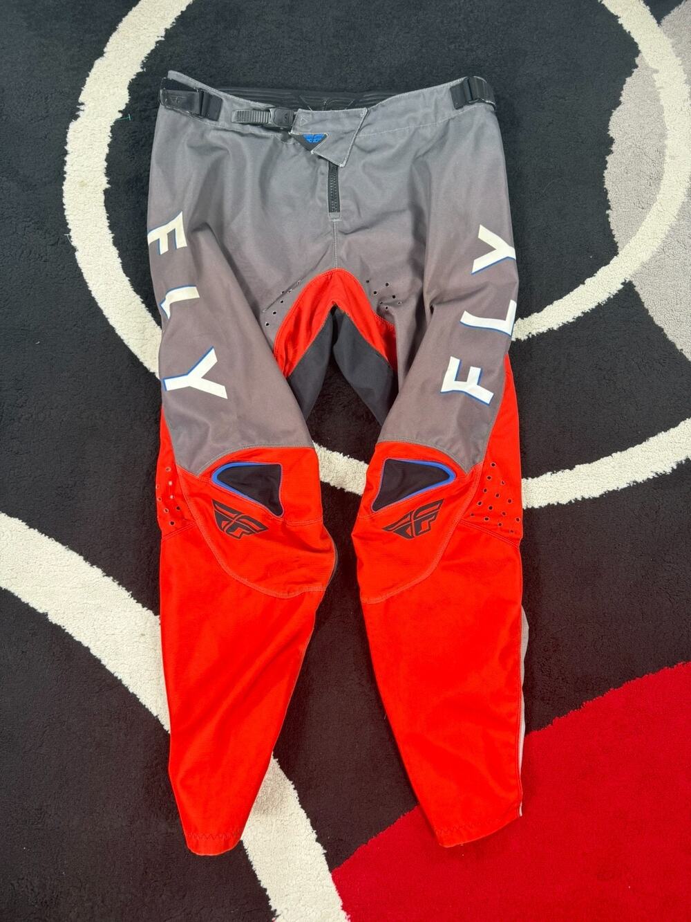 FLY Racing Pants Mens 38x29 Red Gray Kinetic Core Motorcross Padded Riding
